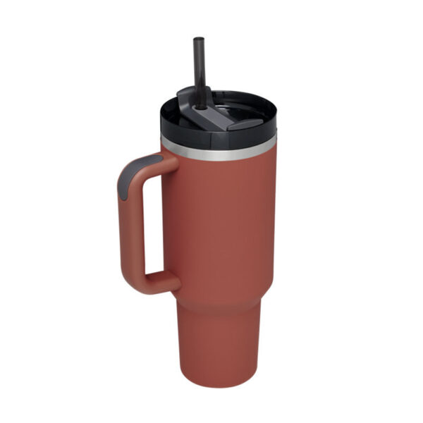 40 Oz Insulated Tumbler with Handle, Straw, and Lid 7