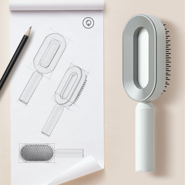 Self-Cleaning Hairbrush: One-Key, Anti-Static with Scalp Massage 4