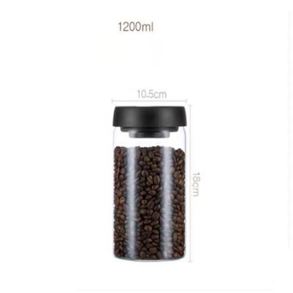 Black Vacuum Sealed Coffee Bean & Food Storage Jar Set 6