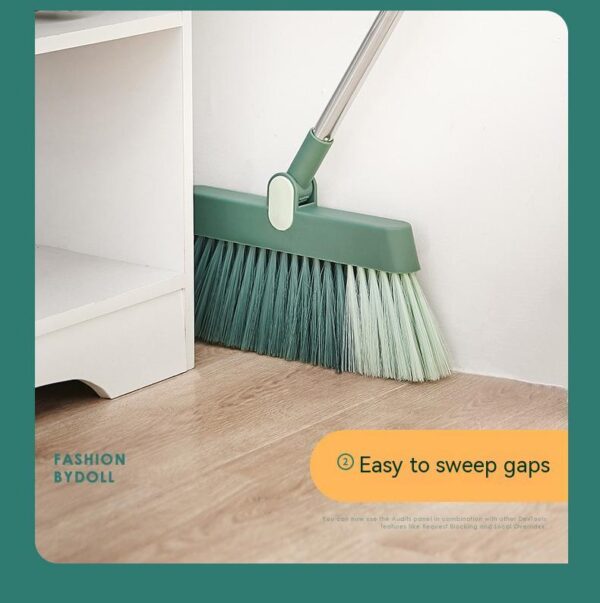 Standing Broom With Comb Teeth Dustpan Set 4